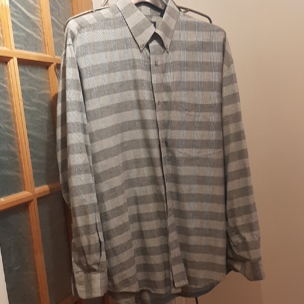 SCF Fashion/Toronto Gray Striped Casual Button Down Shirt 100%cotton